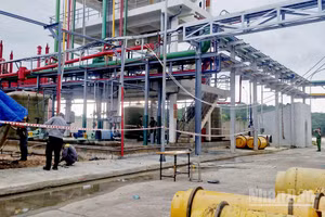 Khu vực xảy ra vụ tai nạn lao động nổ bồn chứa bình a-xít tại nhà máy của Công ty HC Bảo Lâm, xã Bảo Lâm 1, tỉnh Lâm Đồng, làm 2 người tử vong vào tháng 11/2025. (Ảnh: BẢO VĂN)