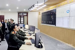 Trung tâm Giám sát an toàn, an ninh tập trung (SOC) tỉnh Lâm Đồng tại công an tỉnh.