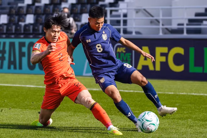 U23 Thái Lan (áo xanh) không thể tạo nên bất ngờ trước U23 Trung Quốc. (Ảnh: AFC)