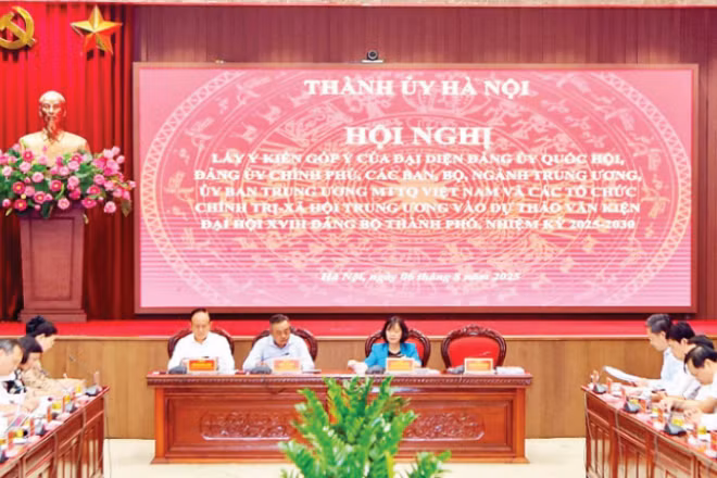 Hội nghị lấy ý kiến của các bộ, ngành Trung ương vào dự thảo Báo cáo chính trị trình Đại hội Đảng bộ Thành phố Hà Nội khóa 18, nhiệm kỳ 2025-2030