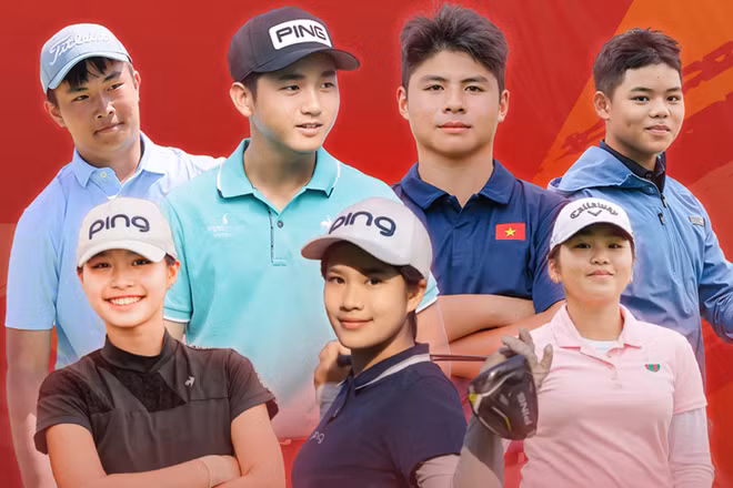 Các thành viên đội tuyển golf Việt Nam là những vận động viên còn rất trẻ. (Ảnh: VGA)