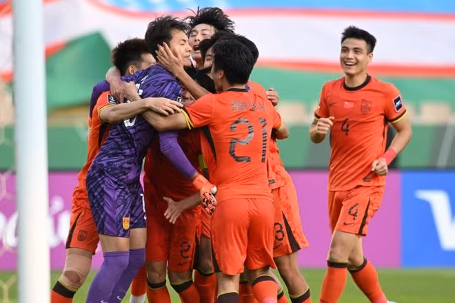Sự xuất sắc của thủ thành Li Hao góp công lớn vào chiến thắng của U23 Trung Quốc. (Ảnh: AFC)