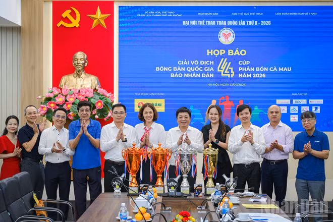 [Ảnh] Toàn cảnh họp báo thông tin Giải vô địch bóng bàn quốc gia Báo Nhân Dân lần thứ 44
