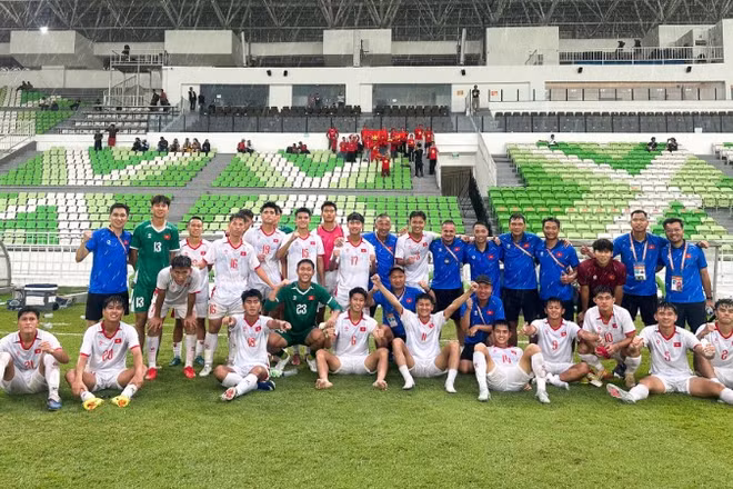 U19 Việt Nam giành chiến thắng thuyết phục. (Ảnh: VFF)
