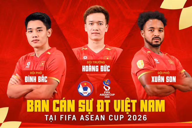 Ban cán sự của đội tuyển Việt Nam tại FIFA ASEAN Cup 2026. (Ảnh: VFF)