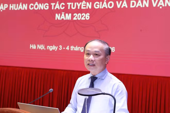 Đồng chí Phạm Tất Thắng phát biểu tại hội nghị (Ảnh: THẾ ĐẠI)