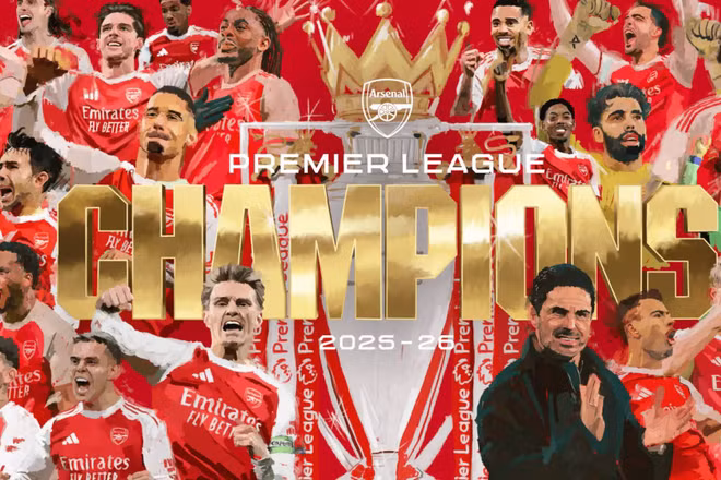 Poster mừng chức vô địch của Arsenal. (Ảnh: Arsenal FC)
