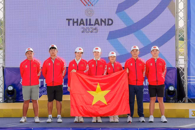 Các golfer trẻ của tuyển golf Việt Nam hoàn toàn có thể tự hào với hành trình tại SEA Games 33. (Ảnh: VGA)