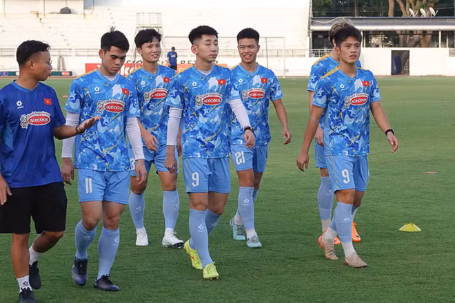 Các cầu thủ U22 Việt Nam hướng tới SEA Games 33. (Ảnh: VFF)