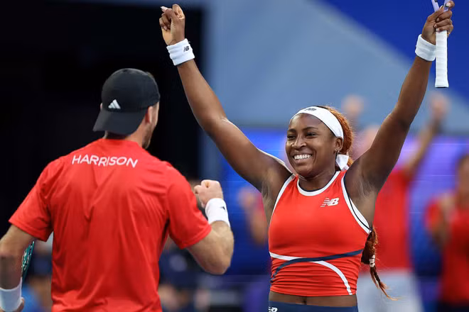 Tay vợt nữ Coco Gauff thi đấu bùng nổ. (Ảnh: United Cup)