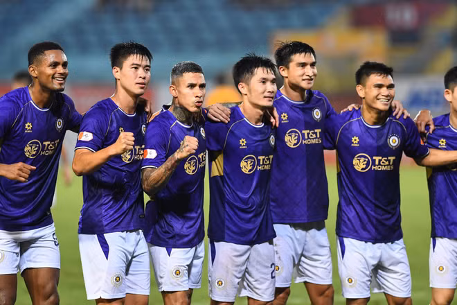 Hà Nội FC có chiến thắng đầu tiên tại mùa giải V-League 2025/26. (Ảnh: Hà Nội FC)