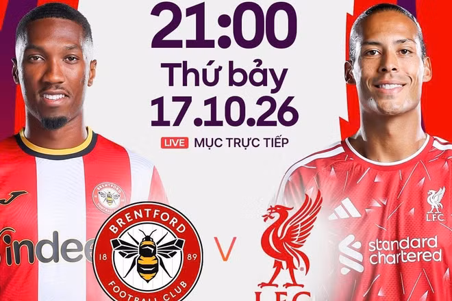 Brentford chạm trán Liverpool. (Ảnh: FPT Play)