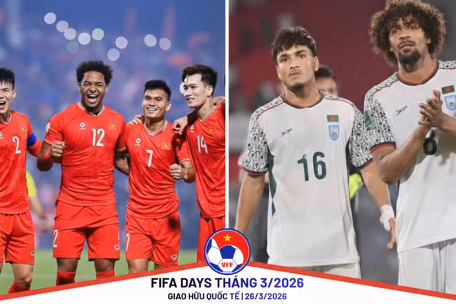 Giao hữu quốc tế giữa đội tuyển Việt Nam và Bangladesh. (Ảnh: VFF)