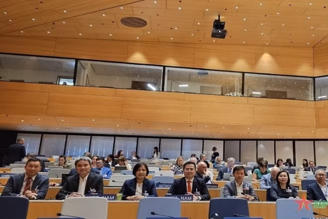 Các đại biểu của Việt Nam tham dự Đại hội đồng WIPO năm 2023.