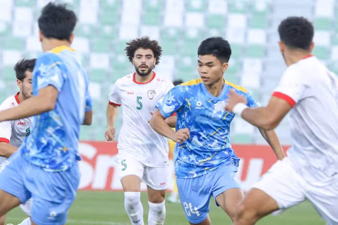 Nguyễn Lê Phát ghi bàn thắng duy nhất cho U23 Việt Nam. (Ảnh: VFF)