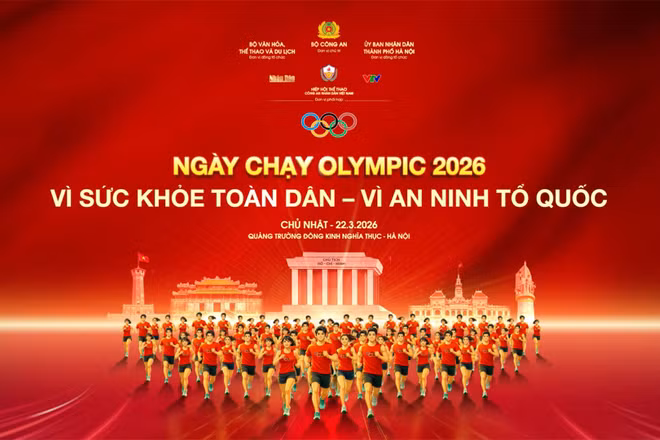 Khởi động Ngày chạy Olympic - Vì sức khỏe toàn dân - vì an ninh Tổ quốc năm 2026. 