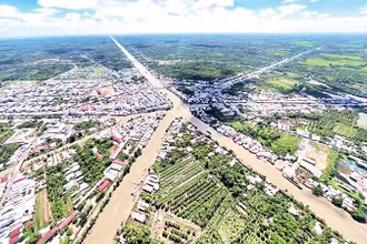 Đô thị Ngã Bảy nhìn từ trên cao.