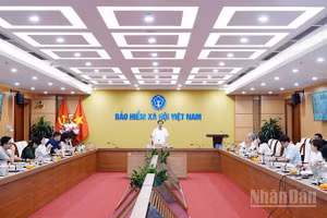 Toàn cảnh Hội nghị trực tuyến với các địa phương của Bảo hiểm xã hội Việt Nam.