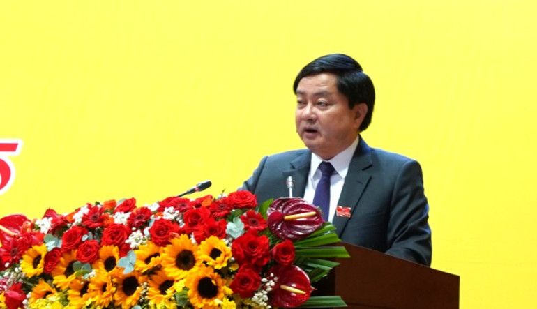 Der Parteisekretär der Provinz Tay Ninh, Nguyen Van Quyet, hielt die Eröffnungsrede. dsc00359.jpg