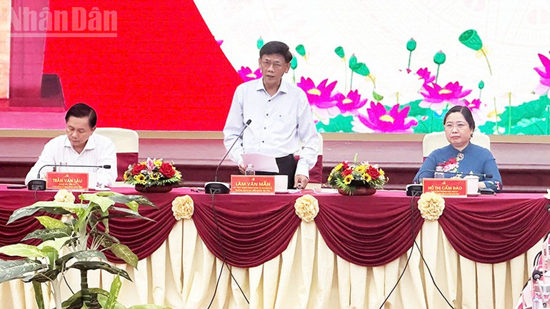 Bí thư Tỉnh ủy Lâm Văn Mẫn phát biểu. ndo_tl_a-4.jpg