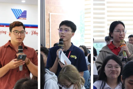 Nhiều sinh viên quan tâm đến vấn đề chuyển đổi số và ứng dụng công nghệ trong đời sống và học tập. (Ảnh minh hoạ).