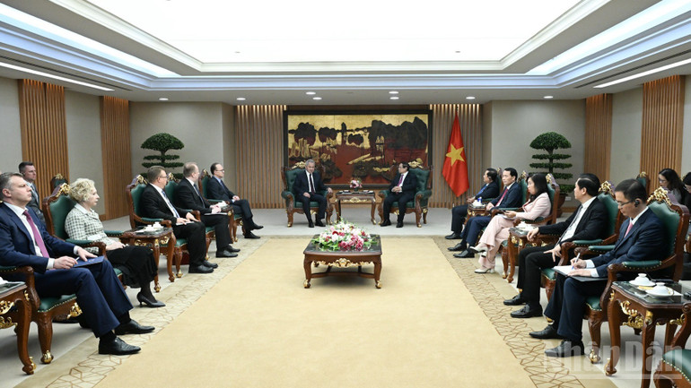 Quang cảnh buổi tiếp. (Ảnh: Trần Hải)