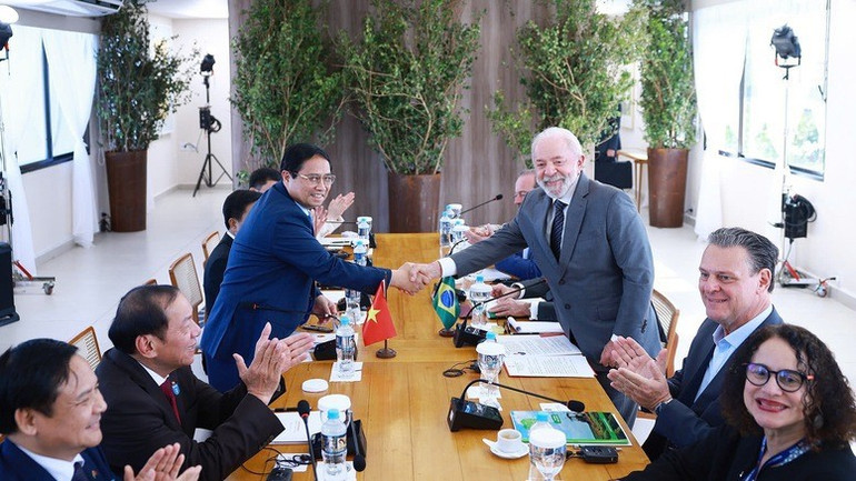 Thủ tướng Chính phủ đánh giá cao vai trò ngày càng cao của Brazil trong thúc đẩy các chương trình nghị sự toàn cầu. (Ảnh: VGP/NHẬT BẮC) anh-3-5784.jpg