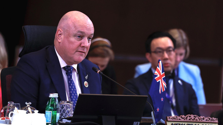 Thủ tướng New Zealand Christopher Luxon phát biểu tại Hội nghị. (Ảnh: VGP/Nhật Bắc) e6-6144.jpg