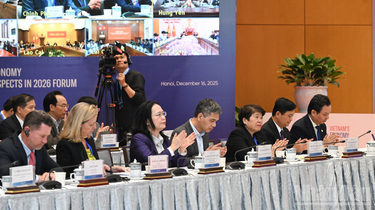 وزارتوں، مرکزی ایجنسیوں کے نمائندے اور فورم میں شرکت کرنے والے دیگر مندوبین۔ (تصویر: ٹران ہائی) ndo_br_a3-4798-6826.jpg