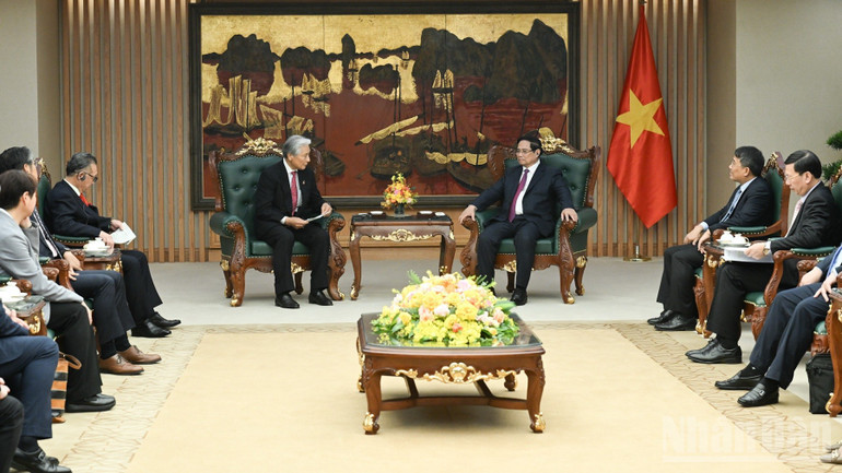 Quang cảnh buổi tiếp. (Ảnh: TRẦN HẢI)