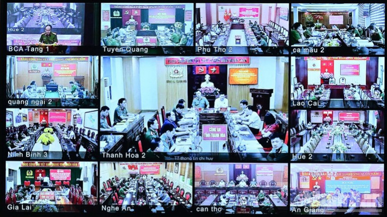Hội nghị được truyền trực tuyến tới các tỉnh, thành phố trực thuộc Trung ương. (Ảnh: TRẦN HẢI) ndo_br_a2-6782.jpg