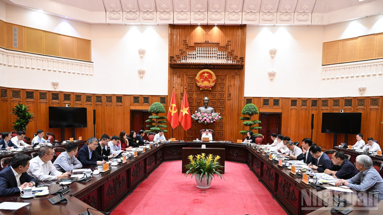 Quang cảnh cuộc l&agrave;m việc. (Ảnh: Trần Hải)