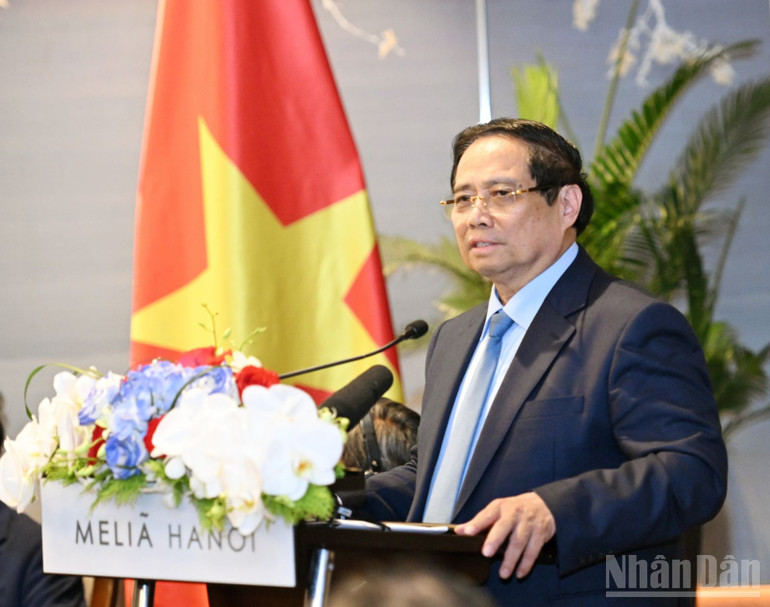 Thủ tướng Phạm Minh Chính phát biểu ý kiến. (Ảnh: Trần Hải) ndo_br_ac5.jpg