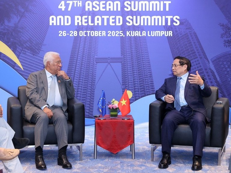 O primeiro-ministro Pham Minh Chinh afirmou que a UE é um dos principais parceiros importantes do Vietnã. (Foto: VGP/Nhat Bac) b2.jpg