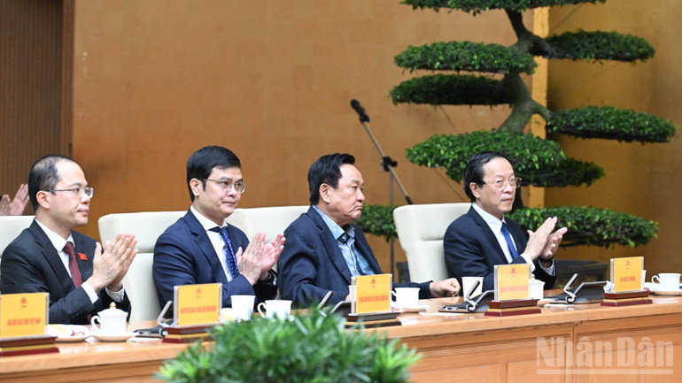 Representanter för ledare från ministerier, filialer och myndigheter deltog i mötet. (Foto: TRAN HAI) ndo_br_b3-9135.jpg