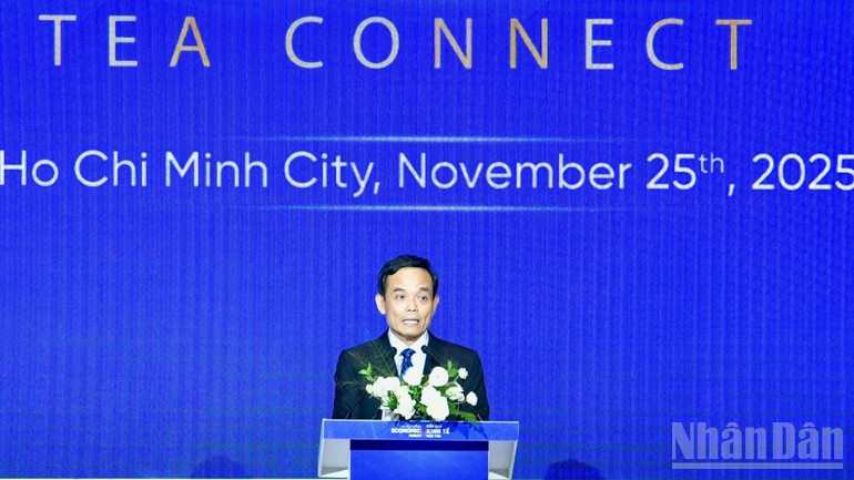 Bí thư Thành ủy Thành phố Hồ Chí Minh Trần Lưu Quang phát biểu ý kiến tại Chương trình “CEO 500 - TEA CONNECT”. (Ảnh: Thanh Giang)