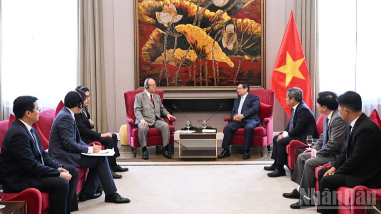 Quang cảnh buổi tiếp. (Ảnh: TRẦN HẢI)