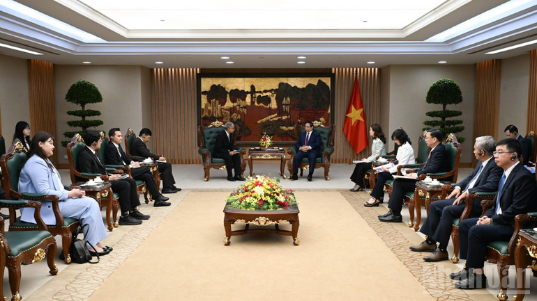 Quang cảnh buổi tiếp. (Ảnh: TRẦN HẢI)