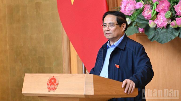 Thủ tướng Phạm Minh Chính phát biểu ý kiến tại phiên họp. (Ảnh: Trần Hải) Thủ tướng Phạm Minh Chính phát biểu ý kiến tại phiên họp. (Ảnh: Trần Hải)