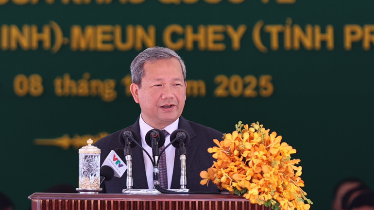 Cambodian Prime Minister Hun Manet speaks at the opening ceremony. (Photo: VGP/Nhat Bac) a5-1493.jpg