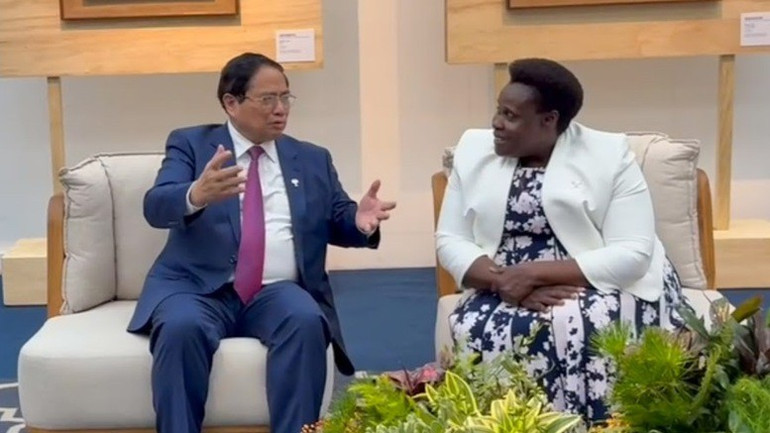 Thủ tướng Chính phủ Phạm Minh Chính khẳng định Việt Nam luôn coi trọng quan hệ hữu nghị, hợp tác nhiều mặt với Uganda, coi Uganda là một trong những đối tác ưu tiên tại châu Phi. (Ảnh: VGP/Nhật Bắc) uganda-357.jpg