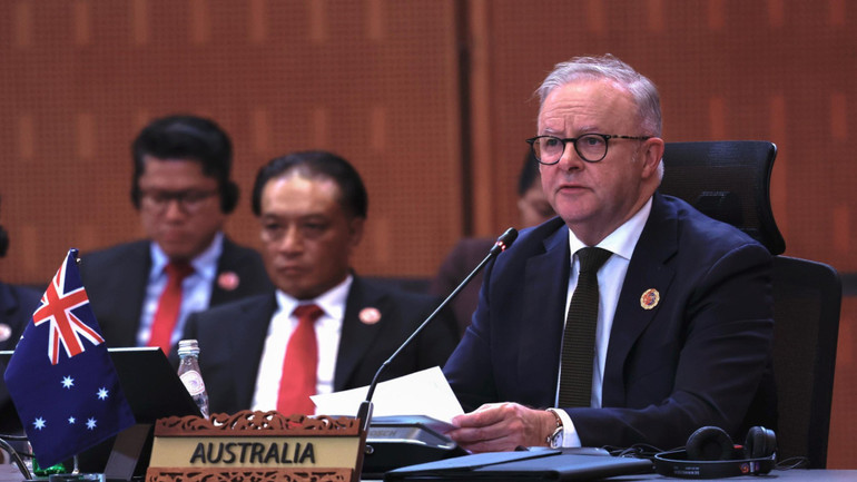 Thủ tướng Australia Anthony Albanese phát biểu tại Hội nghị. (Ảnh: VGP/Nhật Bắc) e4-8061.jpg