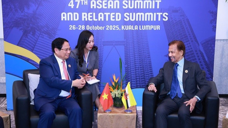 Thủ tướng Chính phủ Phạm Minh Chính đề nghị Brunei tiếp tục tạo điều kiện thuận lợi cho các doanh nghiệp Việt Nam hợp tác kinh doanh tất cả các lĩnh vực cùng có lợi. (Ảnh: VGP/Nhật Bắc) br2-2456.jpg