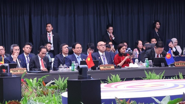Thủ tướng Phạm Minh Chính tham dự Hội nghị Cấp cao ASEAN-Nhật Bản lần thứ 28. (Ảnh: VGP/Nhật Bắc) a2-3615-3239.jpg