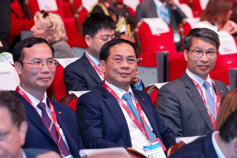 Phó Thủ tướng, Bộ trưởng Ngoại giao Bùi Thanh Sơn tham dự Diễn đàn. (Ảnh: VGP/Nhật Bắc) hop5.jpg