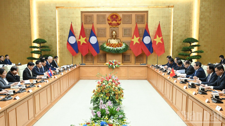 Quang cảnh cuộc hội kiến. (Ảnh: TRẦN HẢI)