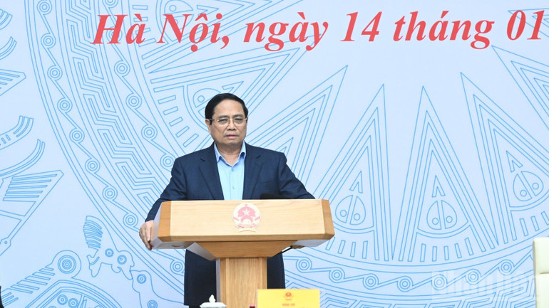 Thủ tướng Phạm Minh Chính phát biểu ý kiến tại phiên họp. (Ảnh: TRẦN HẢI)