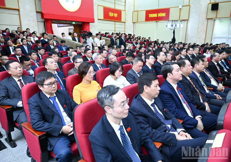 Các đảng viên Đảng bộ Bộ Khoa học và Công nghệ tham dự Đại hội. (Ảnh: TRẦN HẢI) ndo_br_b5.jpg
