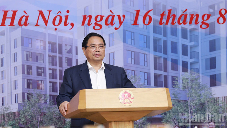Thủ tướng Phạm Minh Chính phát biểu ý kiến tại Hội nghị (Ảnh: Trần Hải). ndo_br_a1-862.jpg