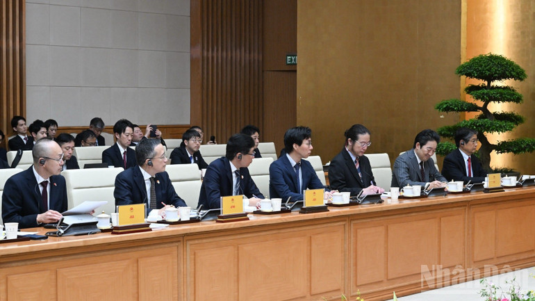Các đại biểu phía Nhật Bản tham dự cuộc đối thoại. (Ảnh: Trần Hải)